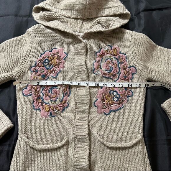 Julie Fagerholt, Heartmade Hooded Beige embellished Wool Angora Cardigan Size S - Picture 13 of 16